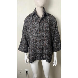 Eskandar O/S LUX Oversized Rich Tweed Boucle Coat Jacket 0